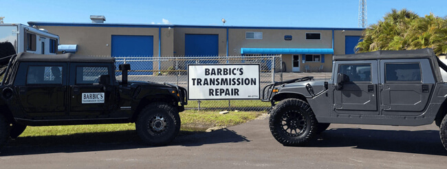Barbic's Transmission Repair Barbic's Transmission Repair sign and Hummers